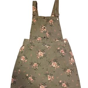 Divided by H&M Denim Floral Overall Dress size 12